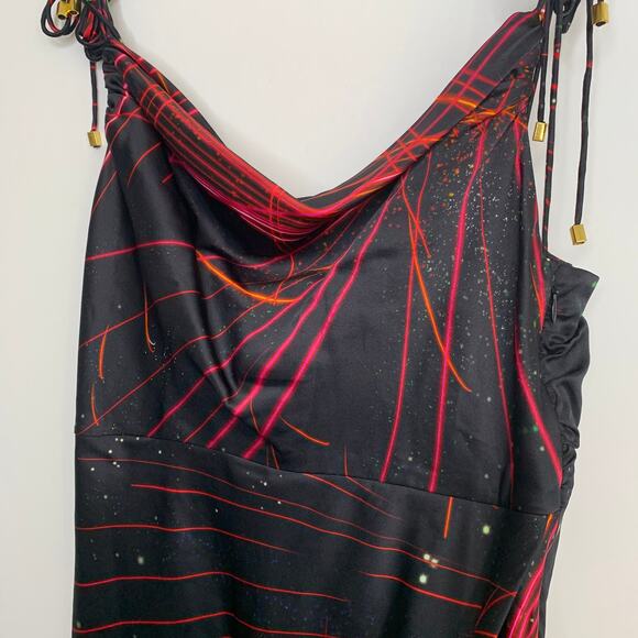 Retrofete Ariella Silk-blend Mini Dress In Black Fireworks Womens Medium - Picture 7 of 16